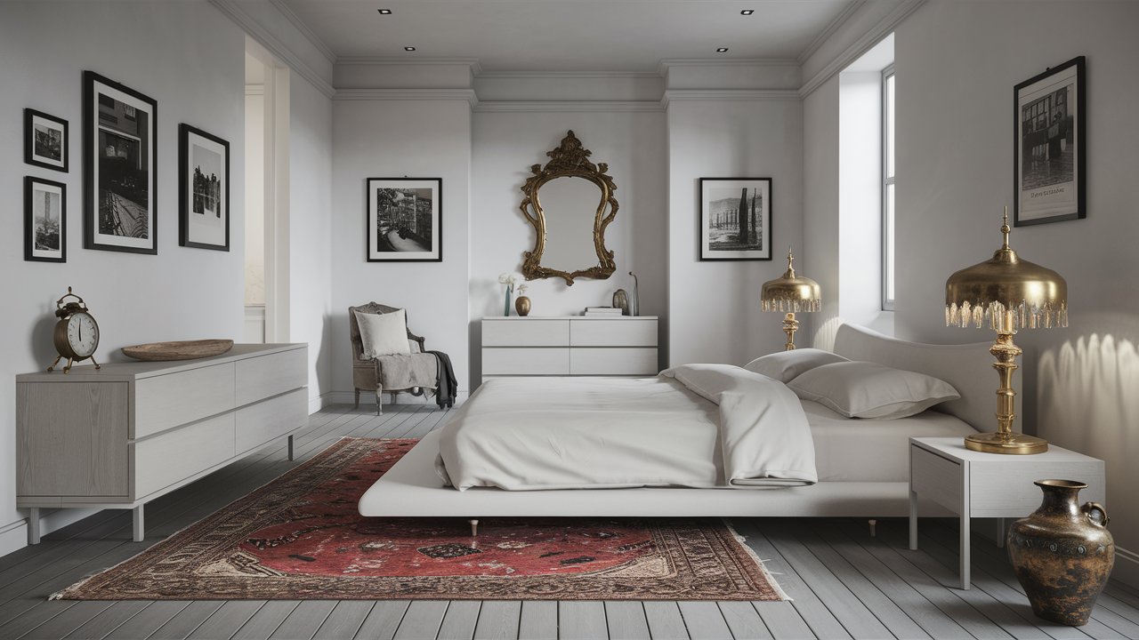 Vintage Accessories for a Modern Minimalist Bedroom