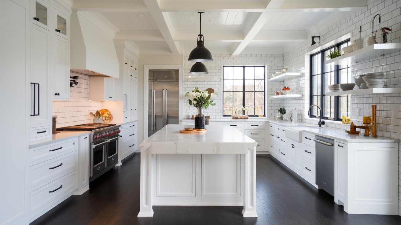 White Kitchen Ideas with Black Hardware